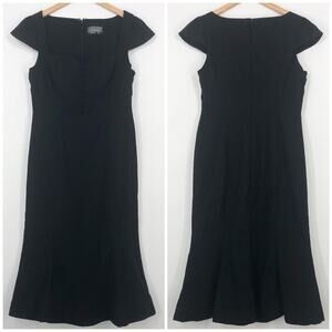 Anthro Maeve The Cecily Fit & Flare Sweetheart Dress Viscose Linen Size Large